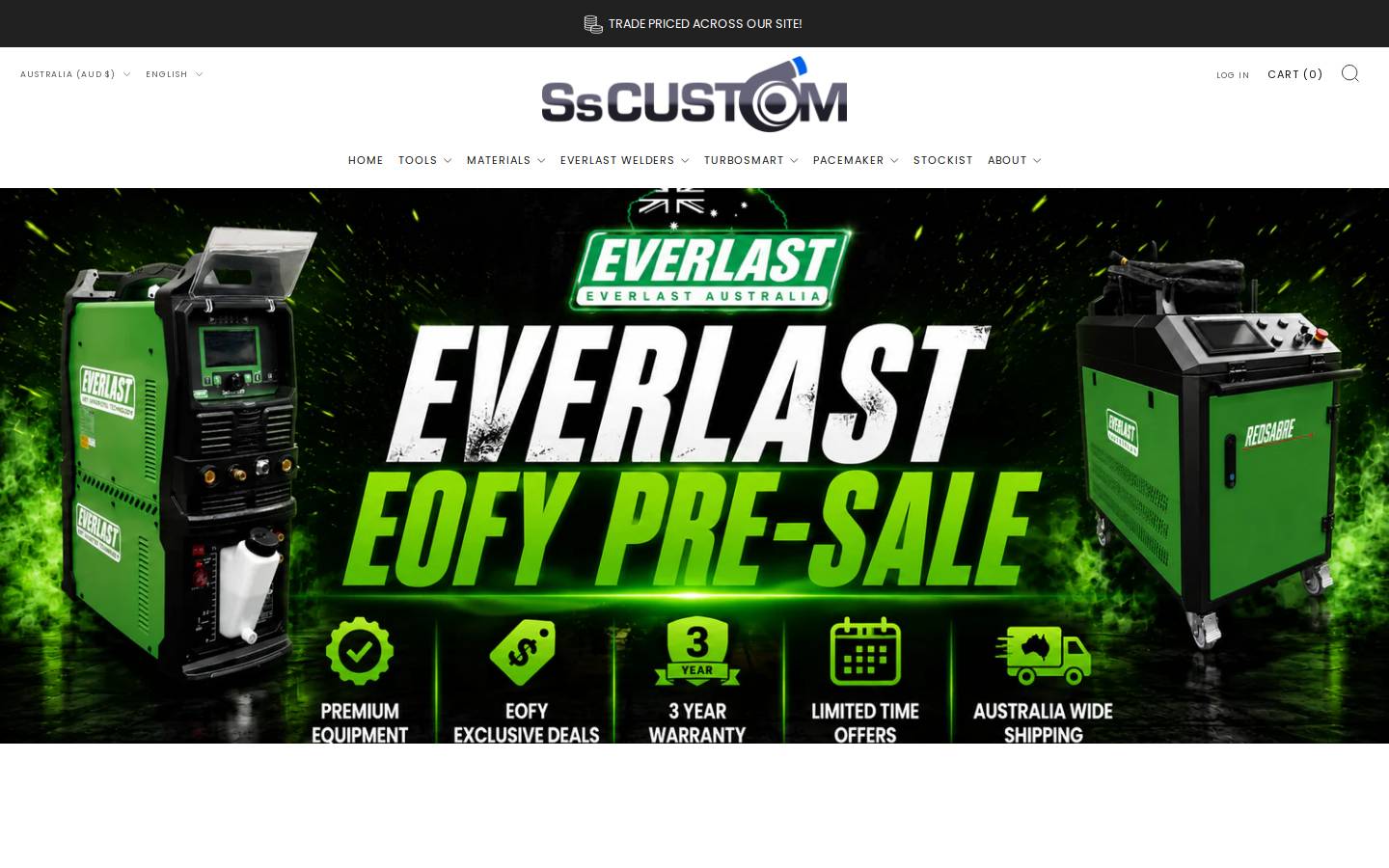 sscustom.com homepage screenshot