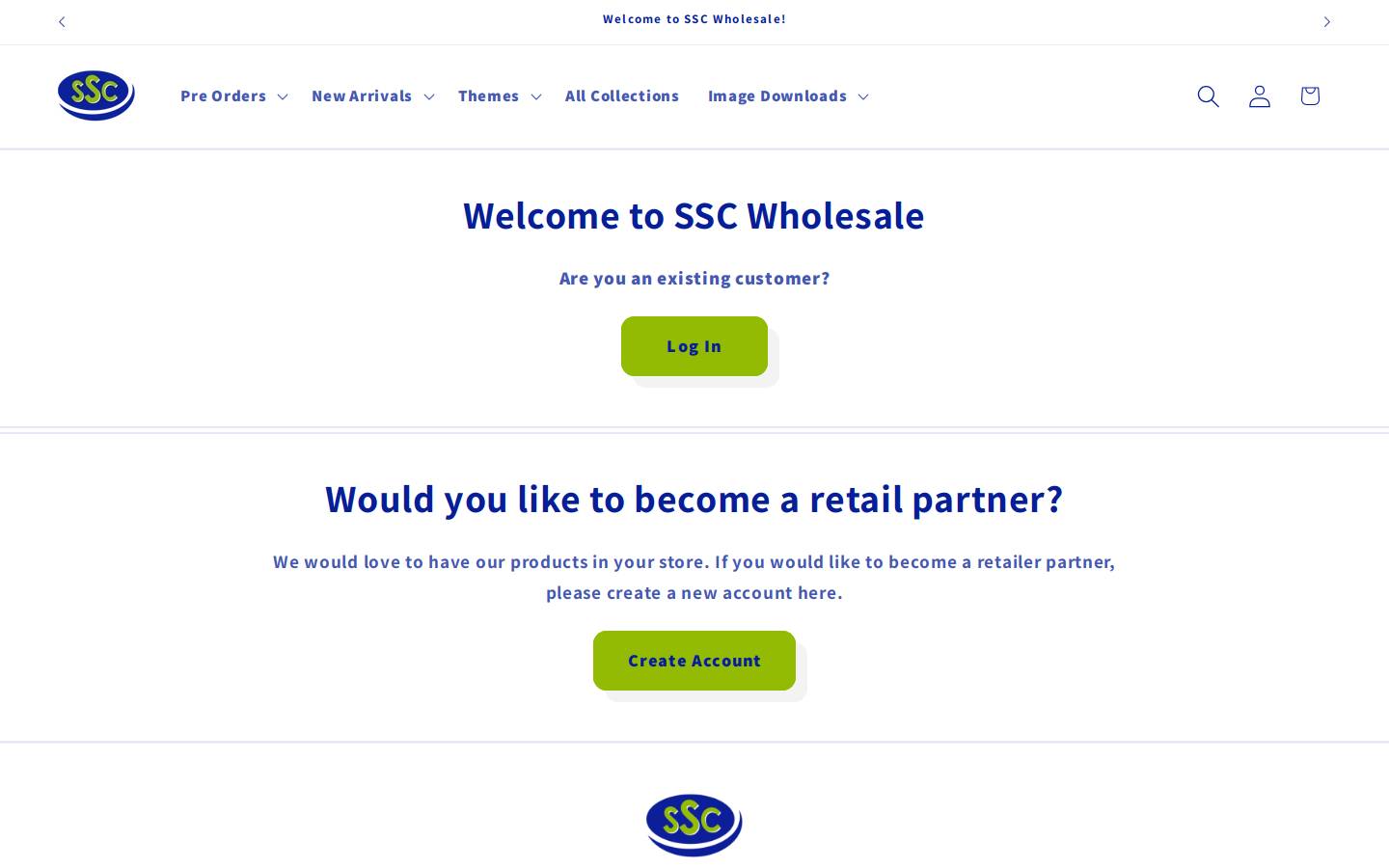 sscwholesale.com homepage screenshot
