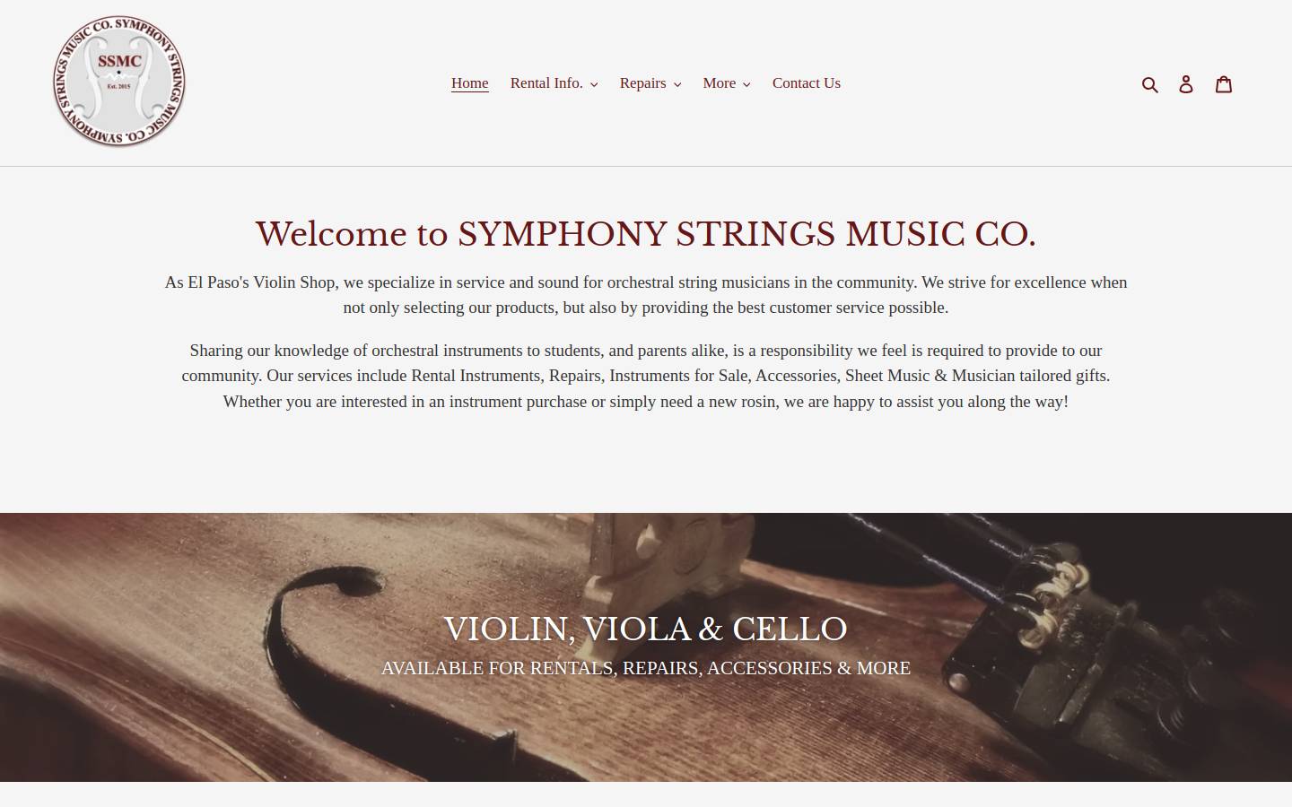 ssmusicco.com homepage screenshot
