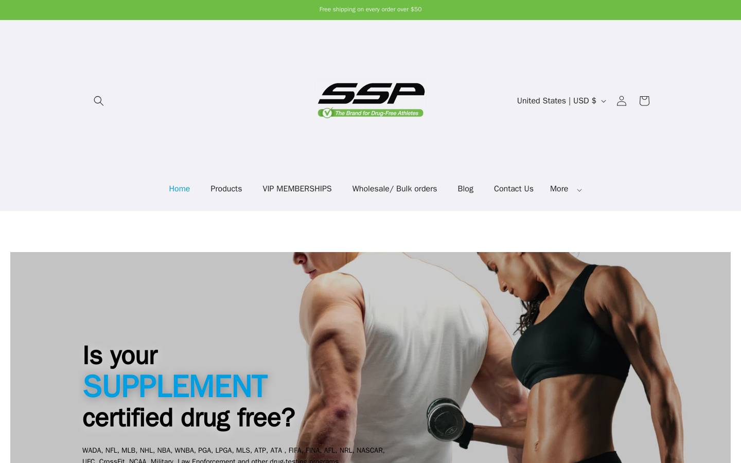 sspnutrition.com homepage screenshot