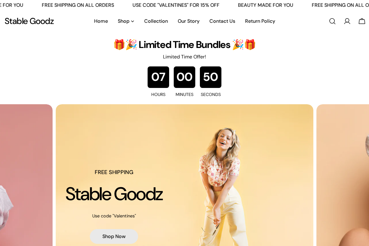 Stable Goodz homepage screenshot