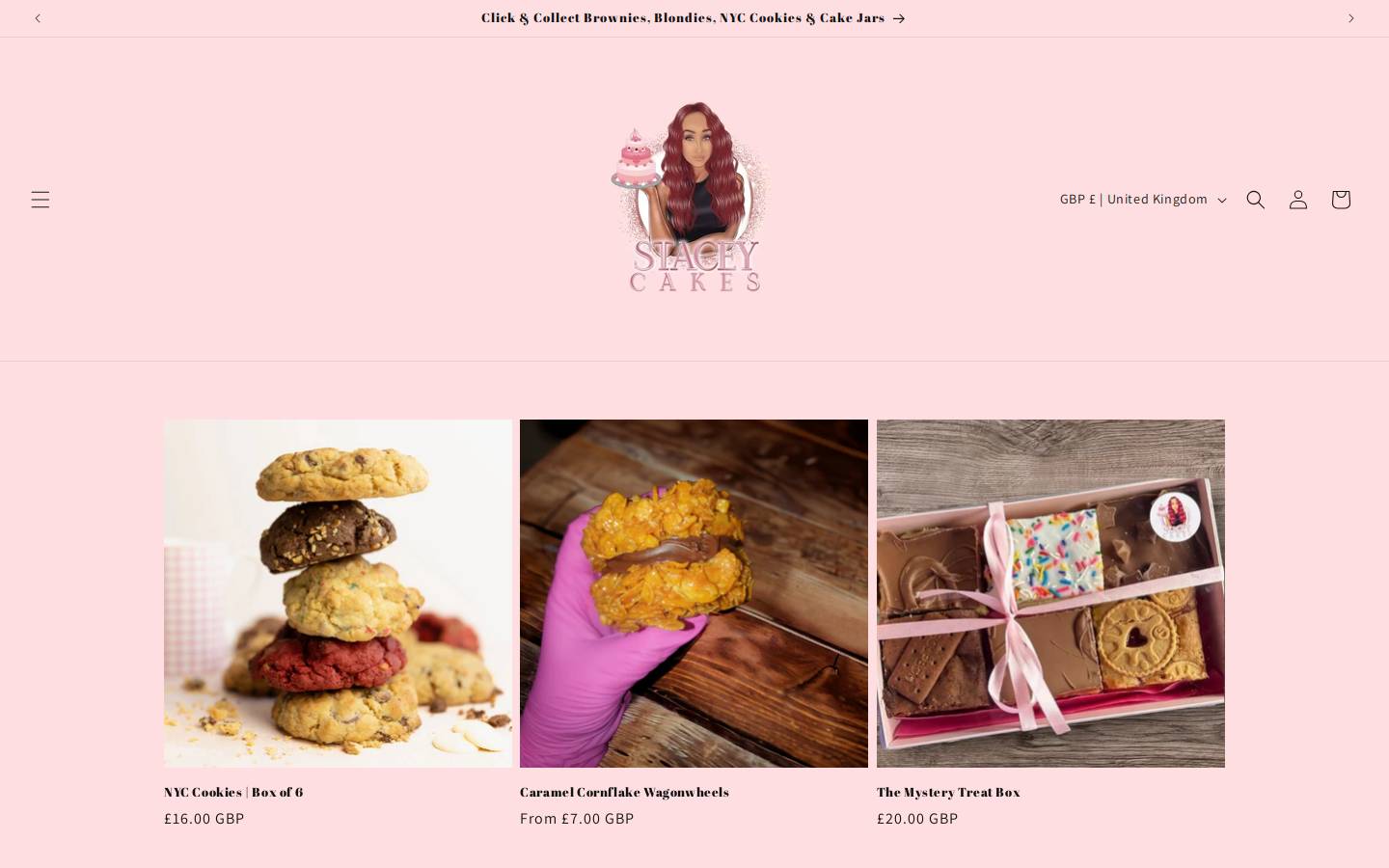 staceycakes.co.uk homepage screenshot