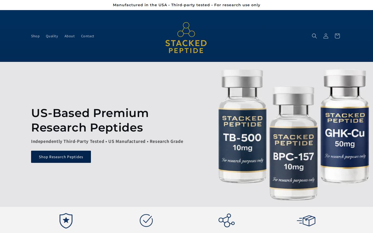 stackedpeptide.com homepage screenshot