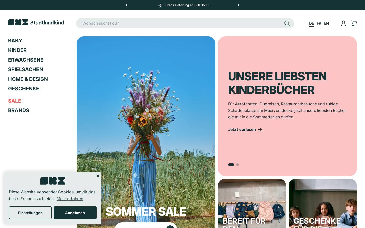 stadtlandkind.ch homepage screenshot