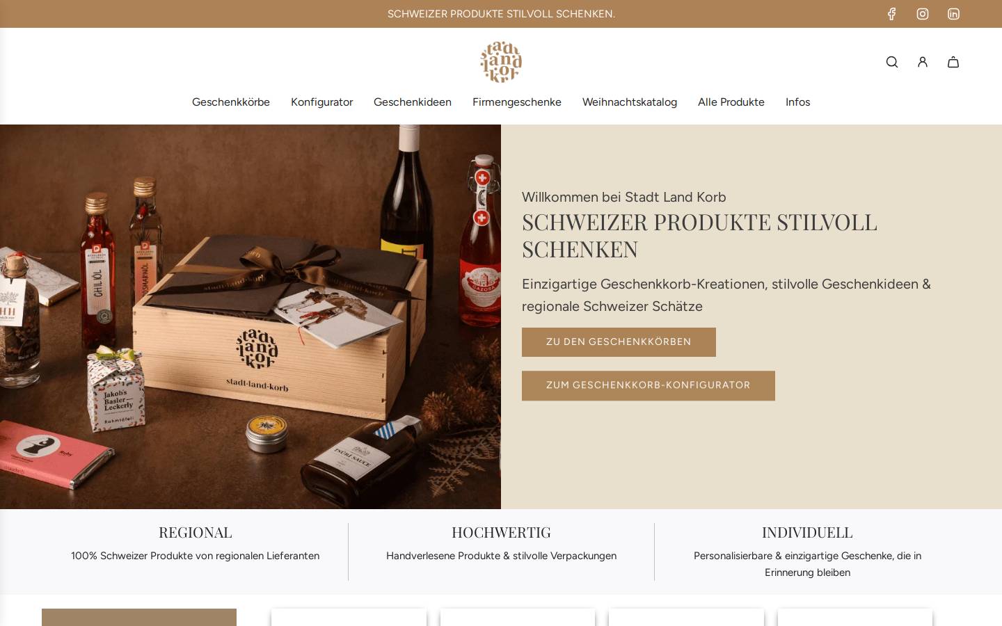 stadtlandkorb.ch homepage screenshot