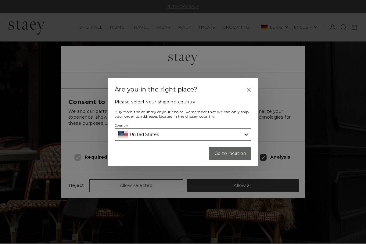 Staey homepage screenshot