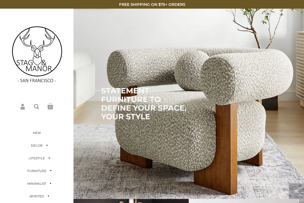 STAG & MANOR homepage screenshot