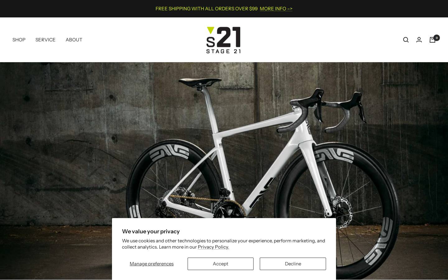 stage21bikes.com homepage screenshot