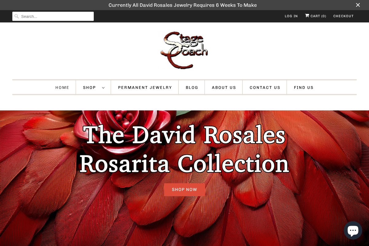 Stagecoach Jewelry homepage screenshot