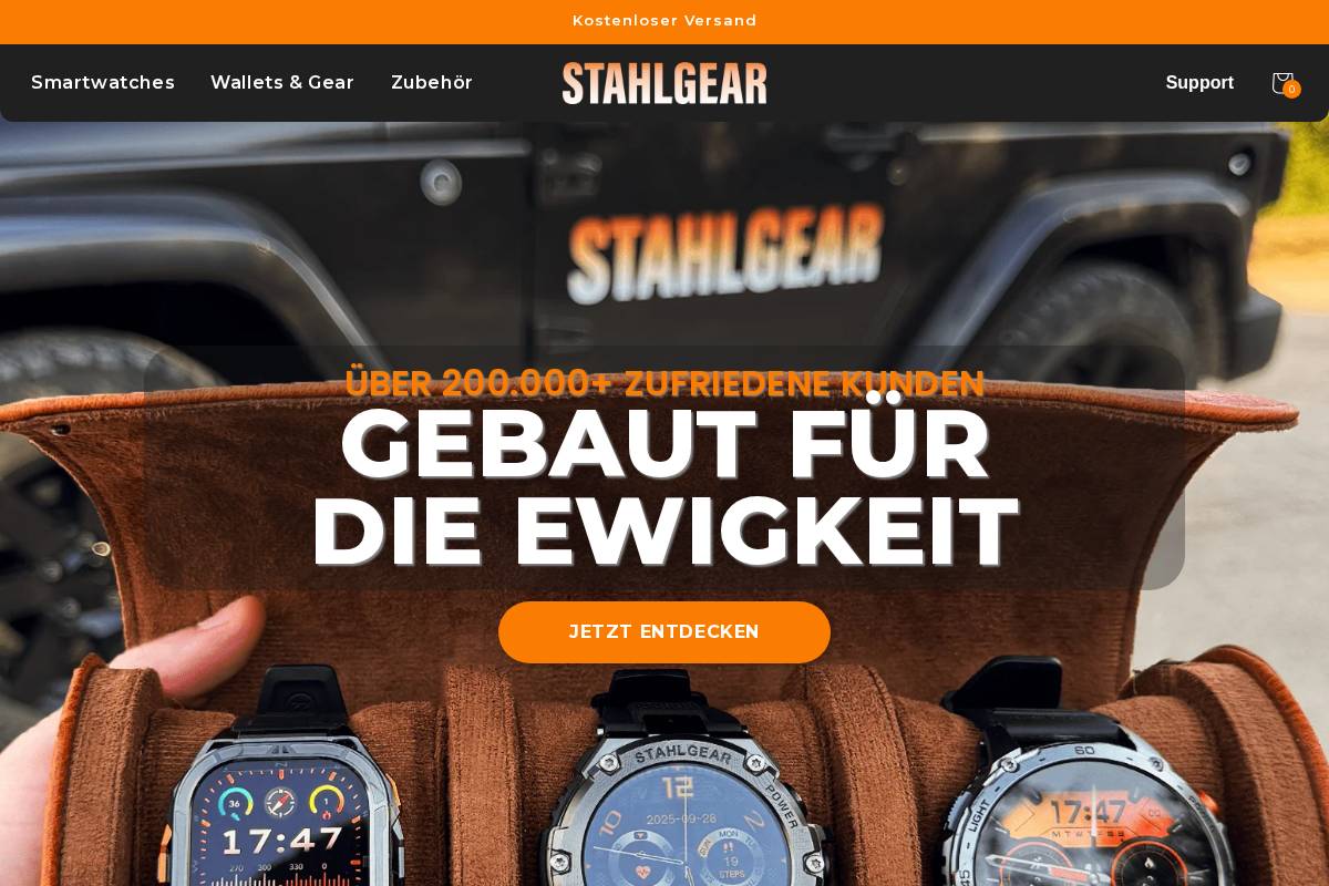 StahlGear homepage screenshot