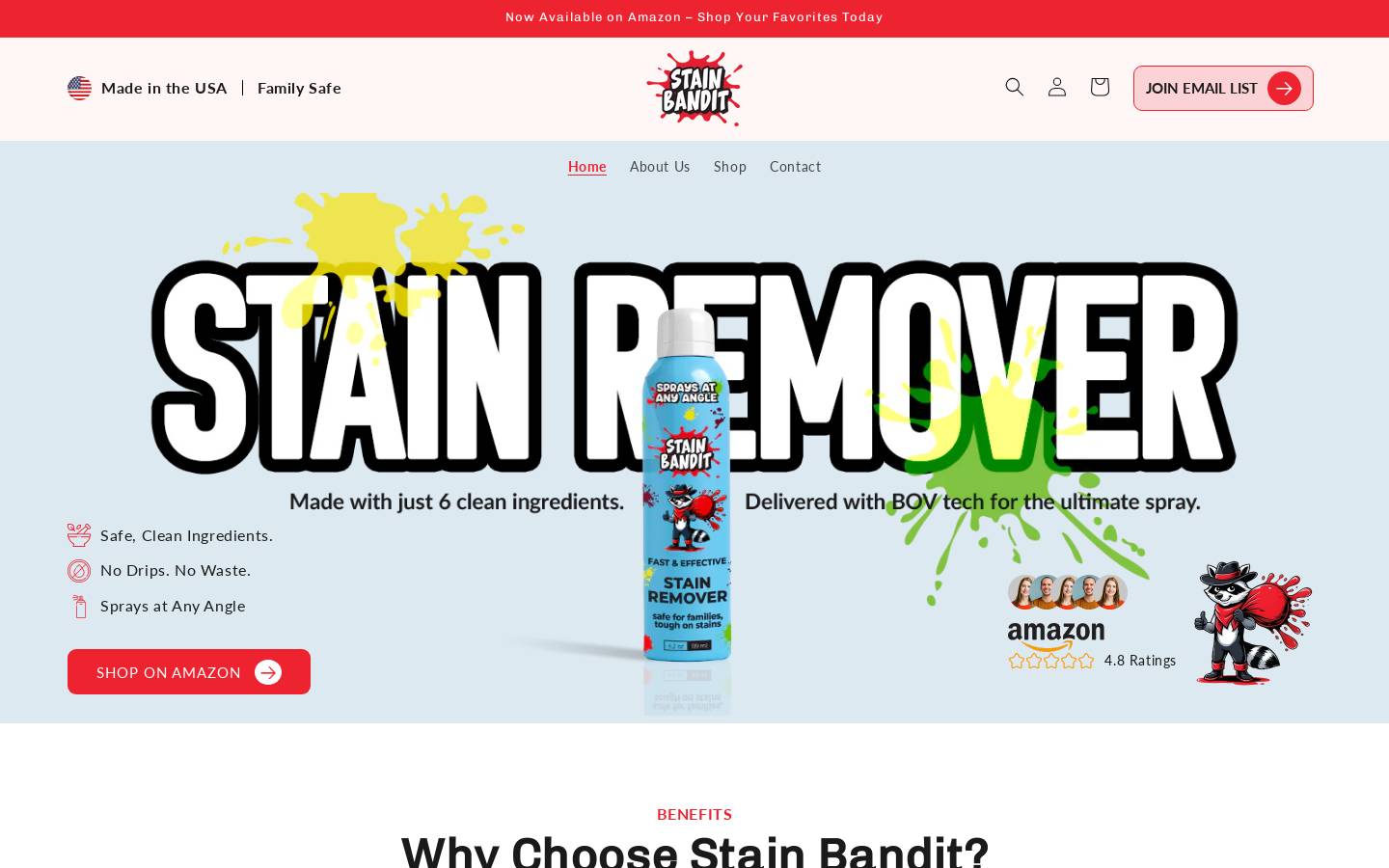 stainbandit.com homepage screenshot