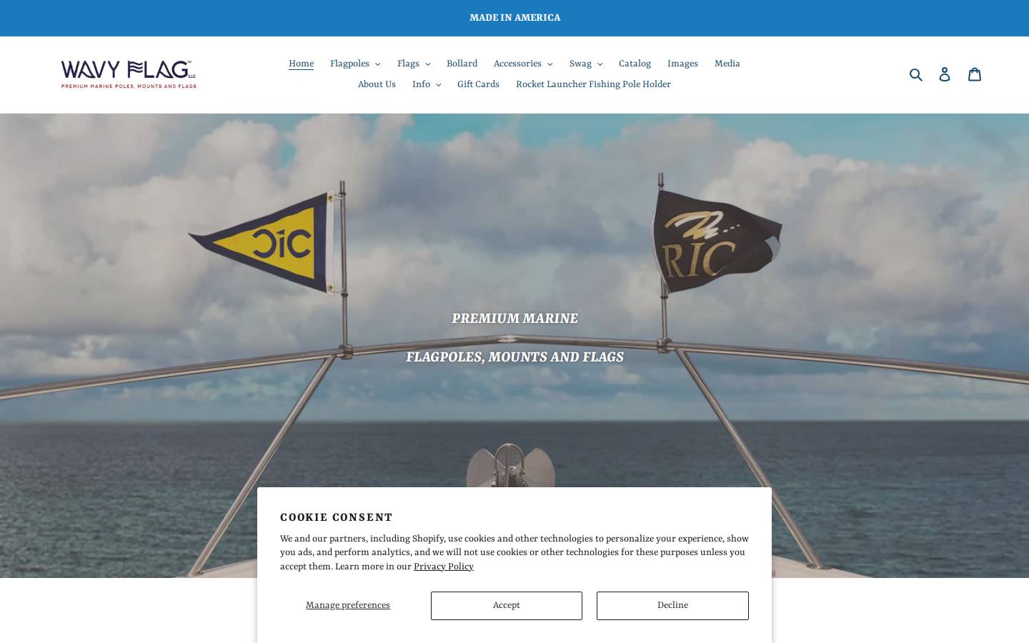 stainlessboatflagpole.com homepage screenshot