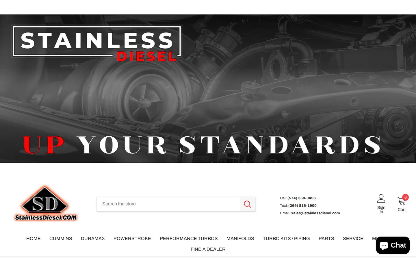 stainlessdiesel.com homepage screenshot