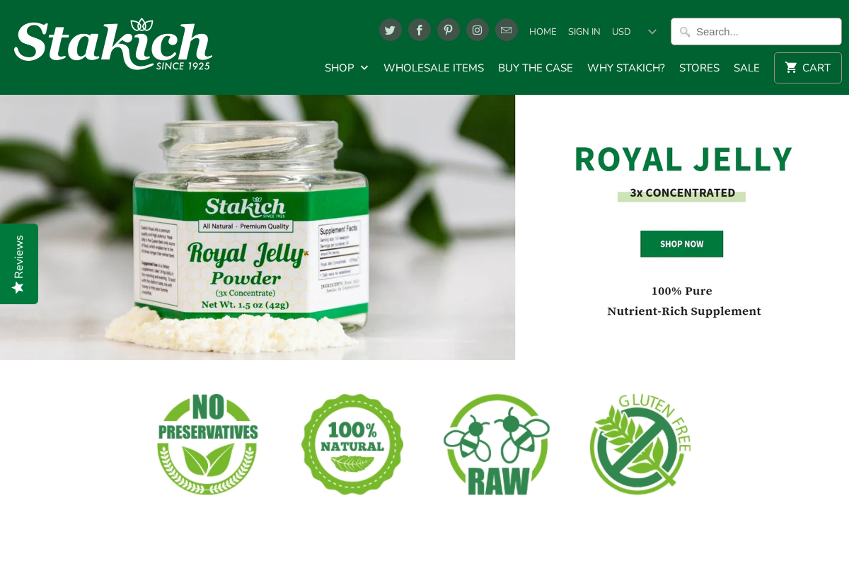 Stakich, Inc. homepage screenshot