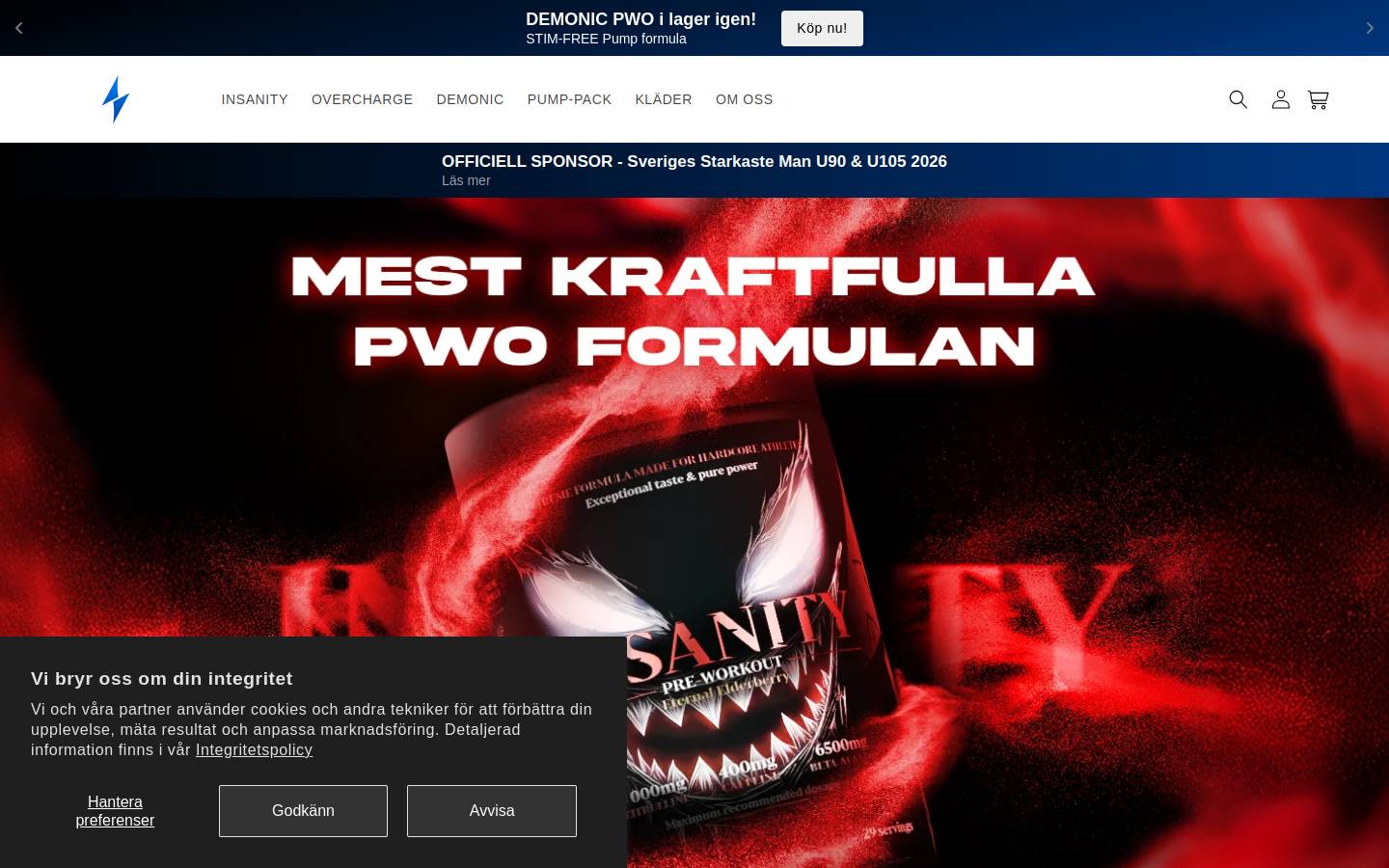 Staminaa Sports AB homepage screenshot