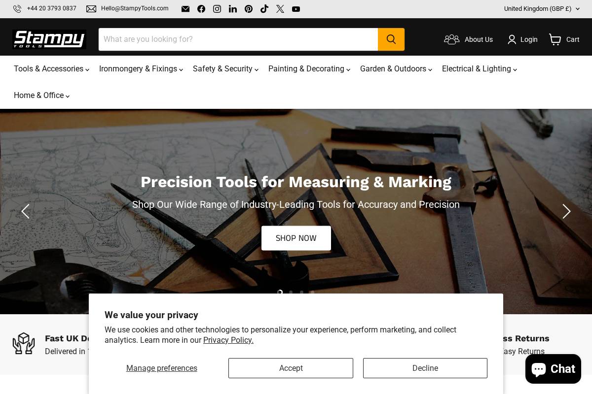 Stampy Tools homepage screenshot
