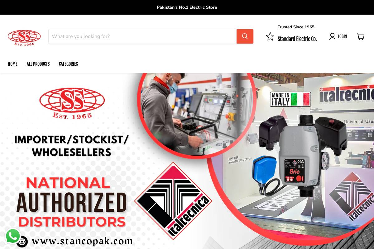 standardstores.pk homepage screenshot