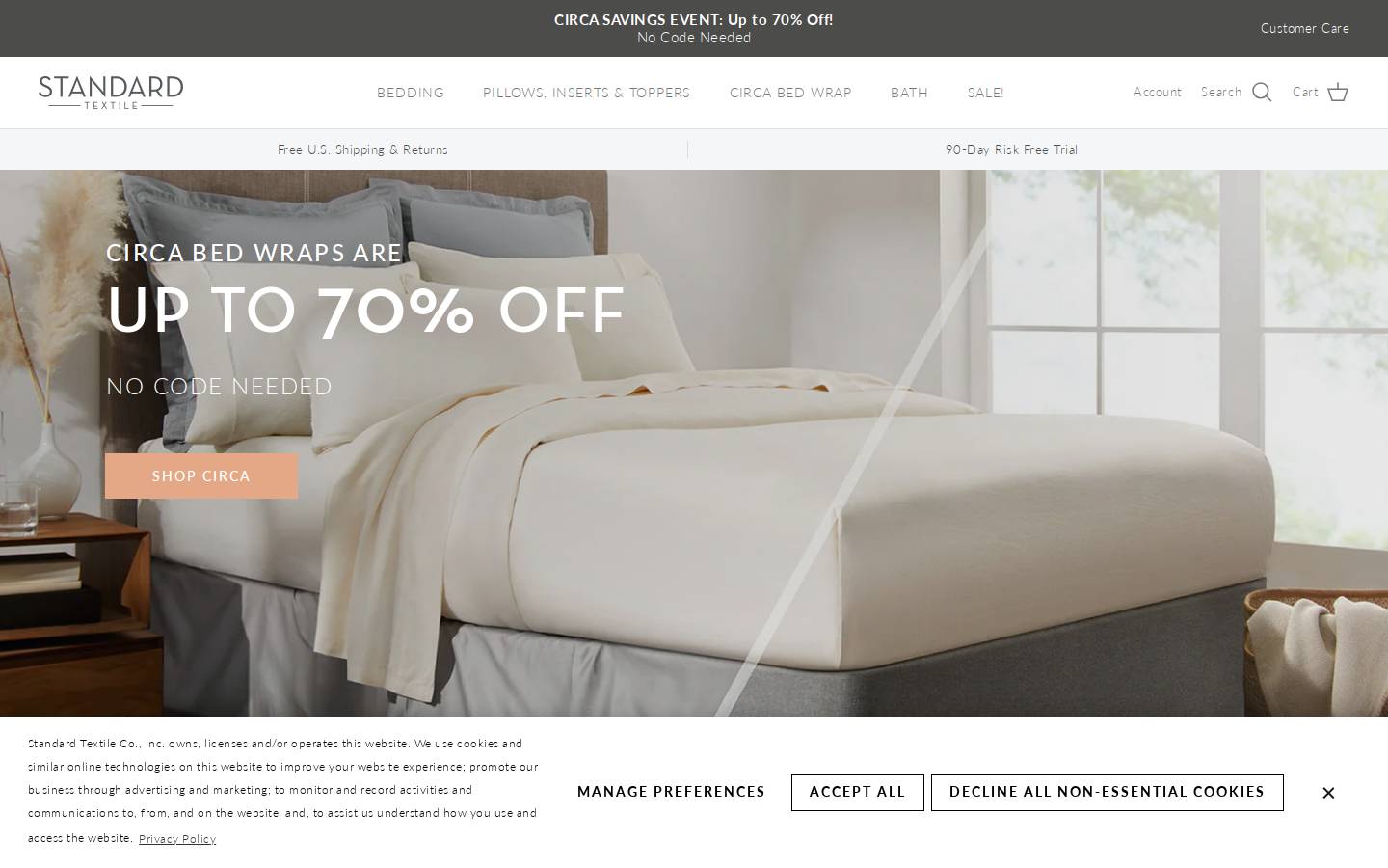 Standardtextilehome homepage screenshot