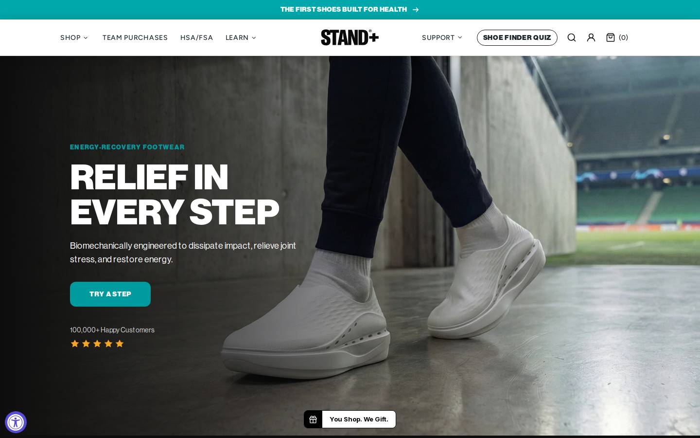 Standshoes homepage screenshot