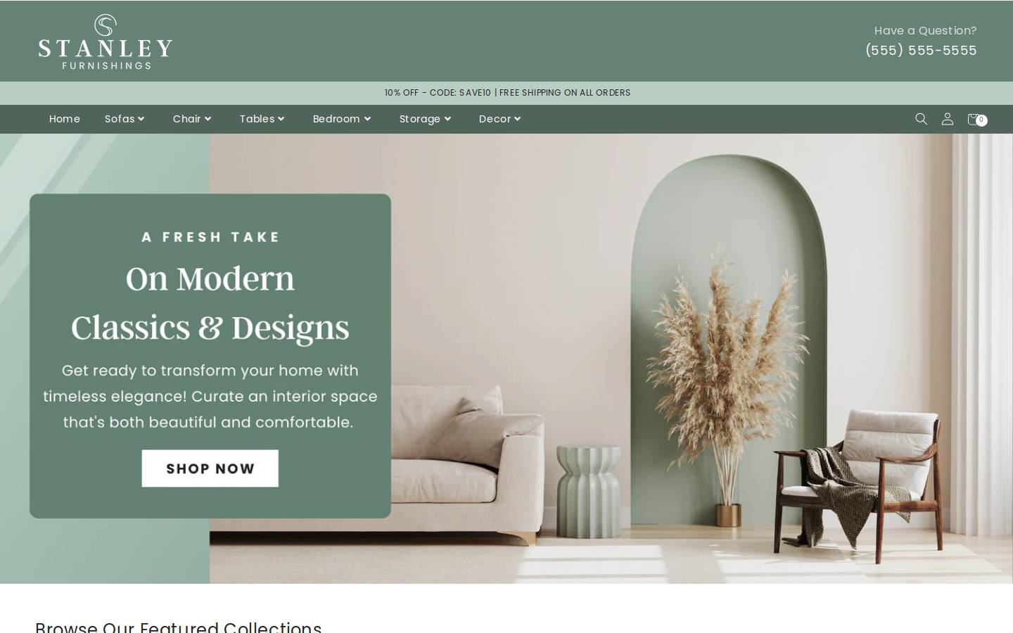 stanleyfurnishings.com homepage screenshot