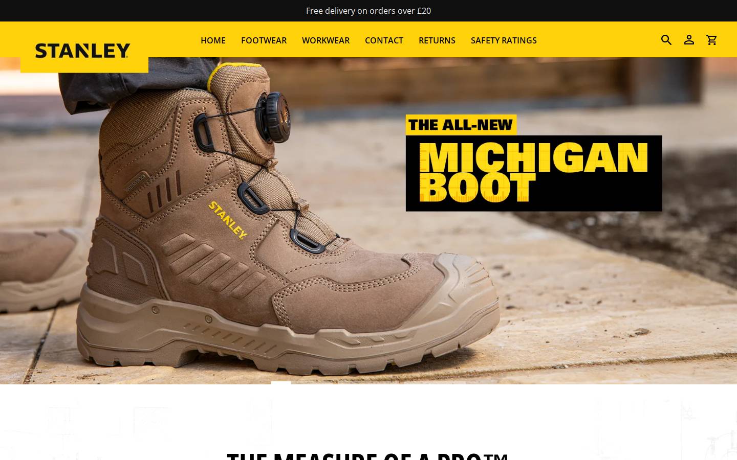 stanleyworkwear.co.uk homepage screenshot