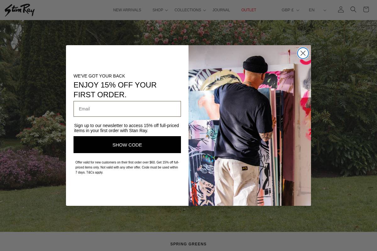 Stan Ray® homepage screenshot
