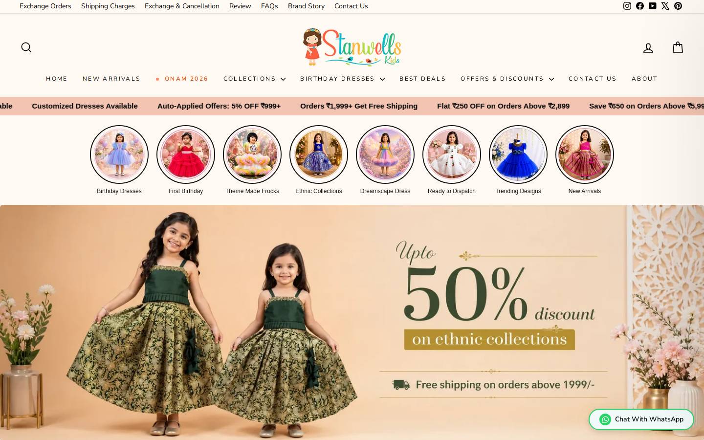 stanwellskids.in homepage screenshot