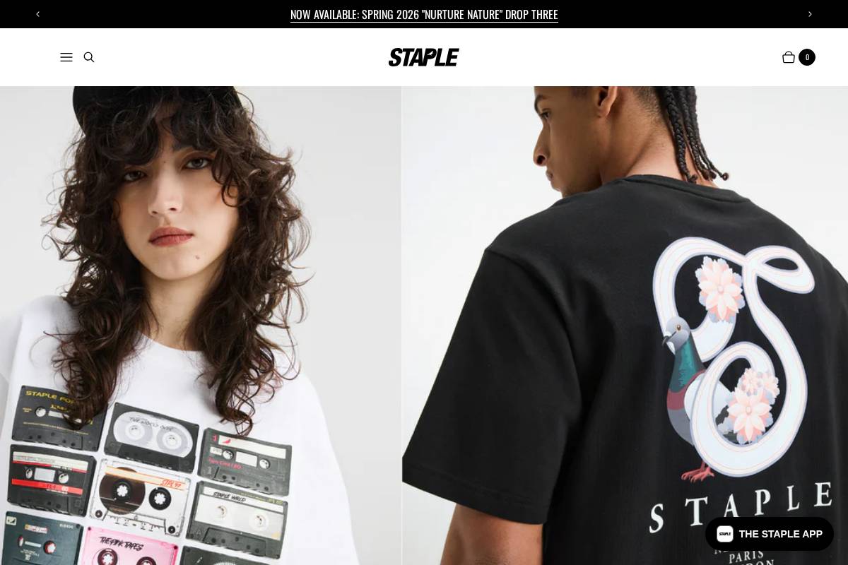 Staple Pigeon homepage screenshot
