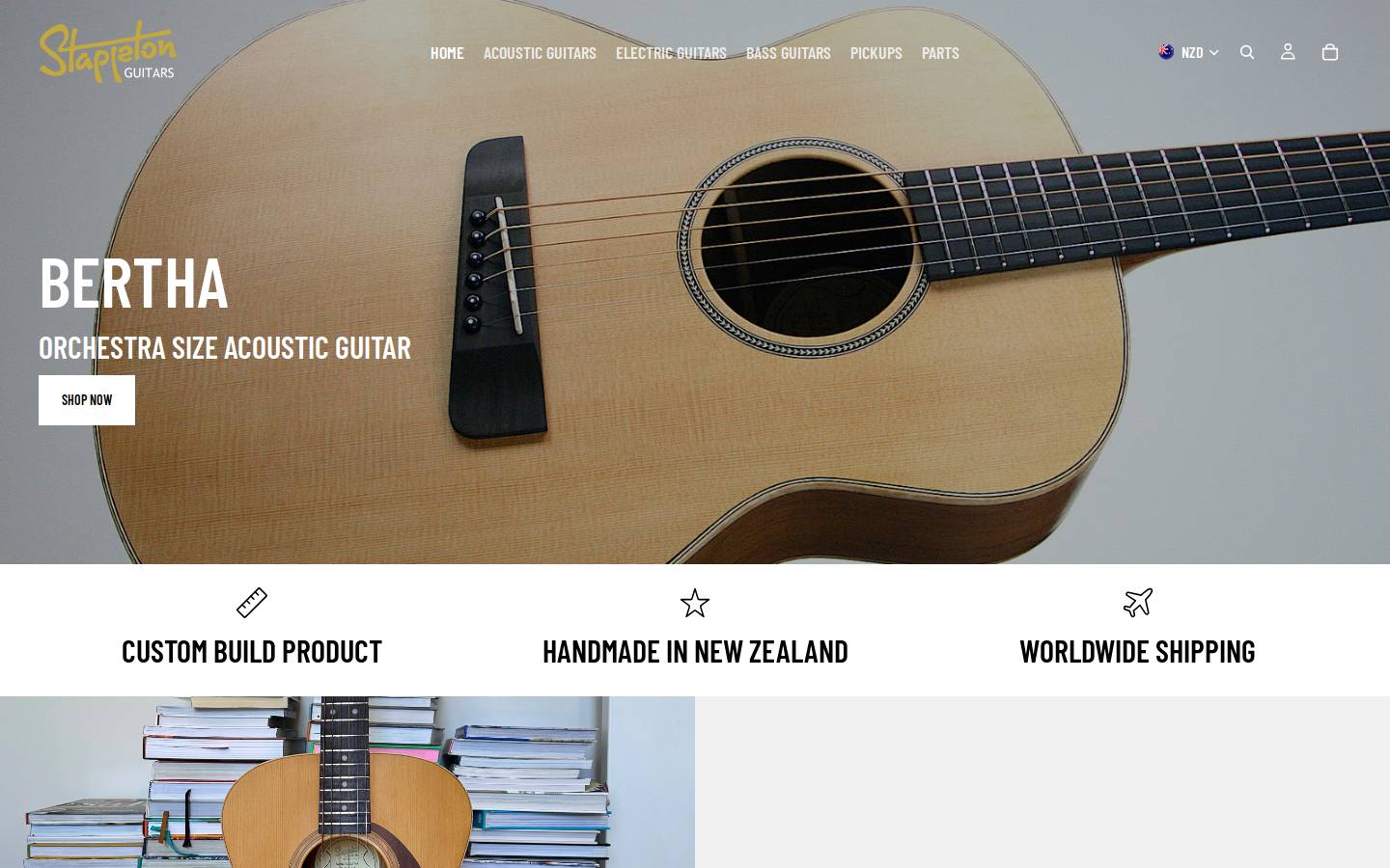 stapletonguitars.com homepage screenshot
