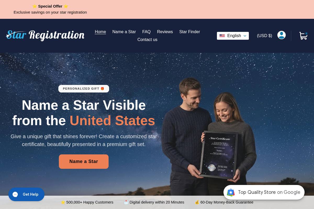 star-registration.com homepage screenshot