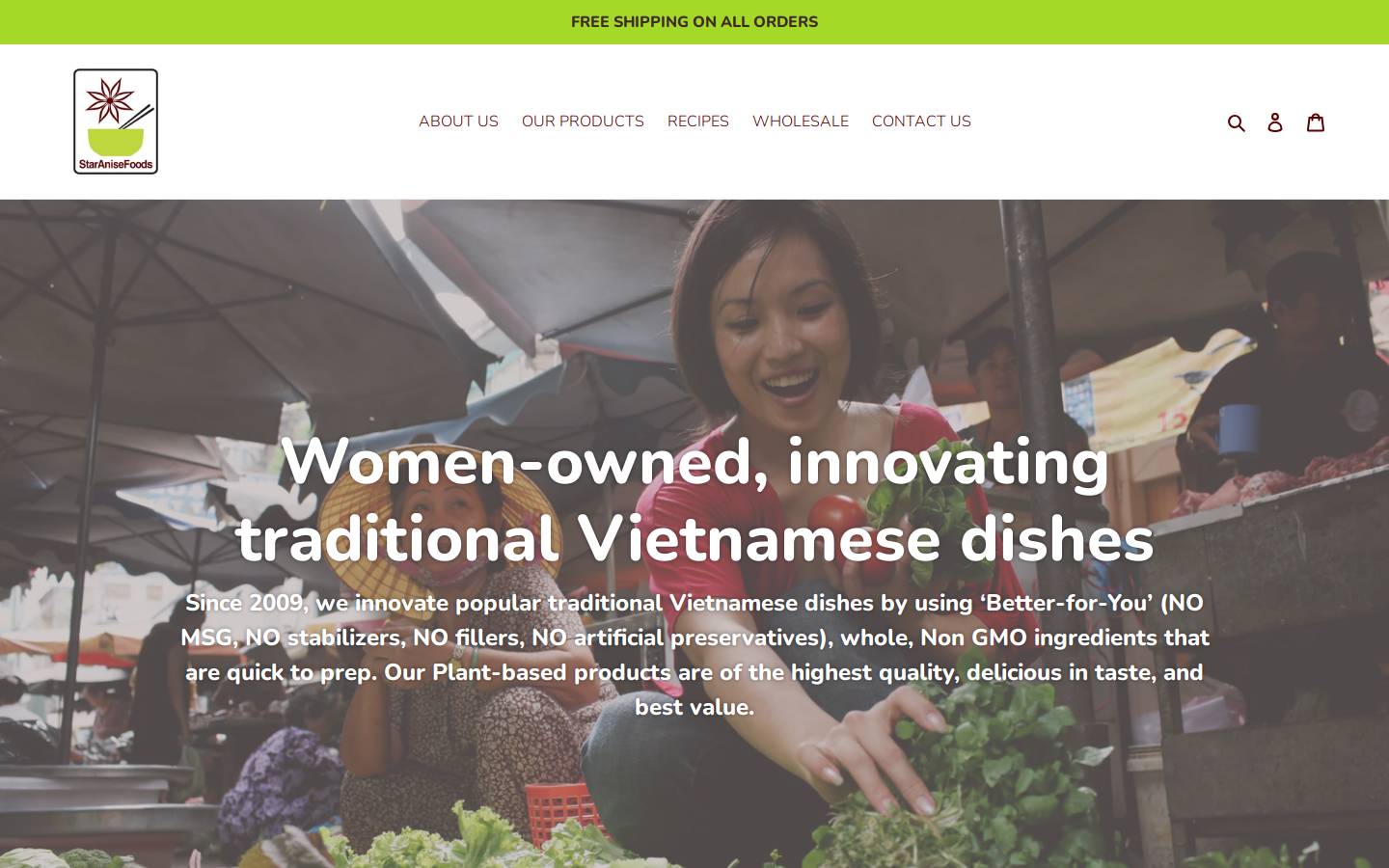 staranisefoods.com homepage screenshot