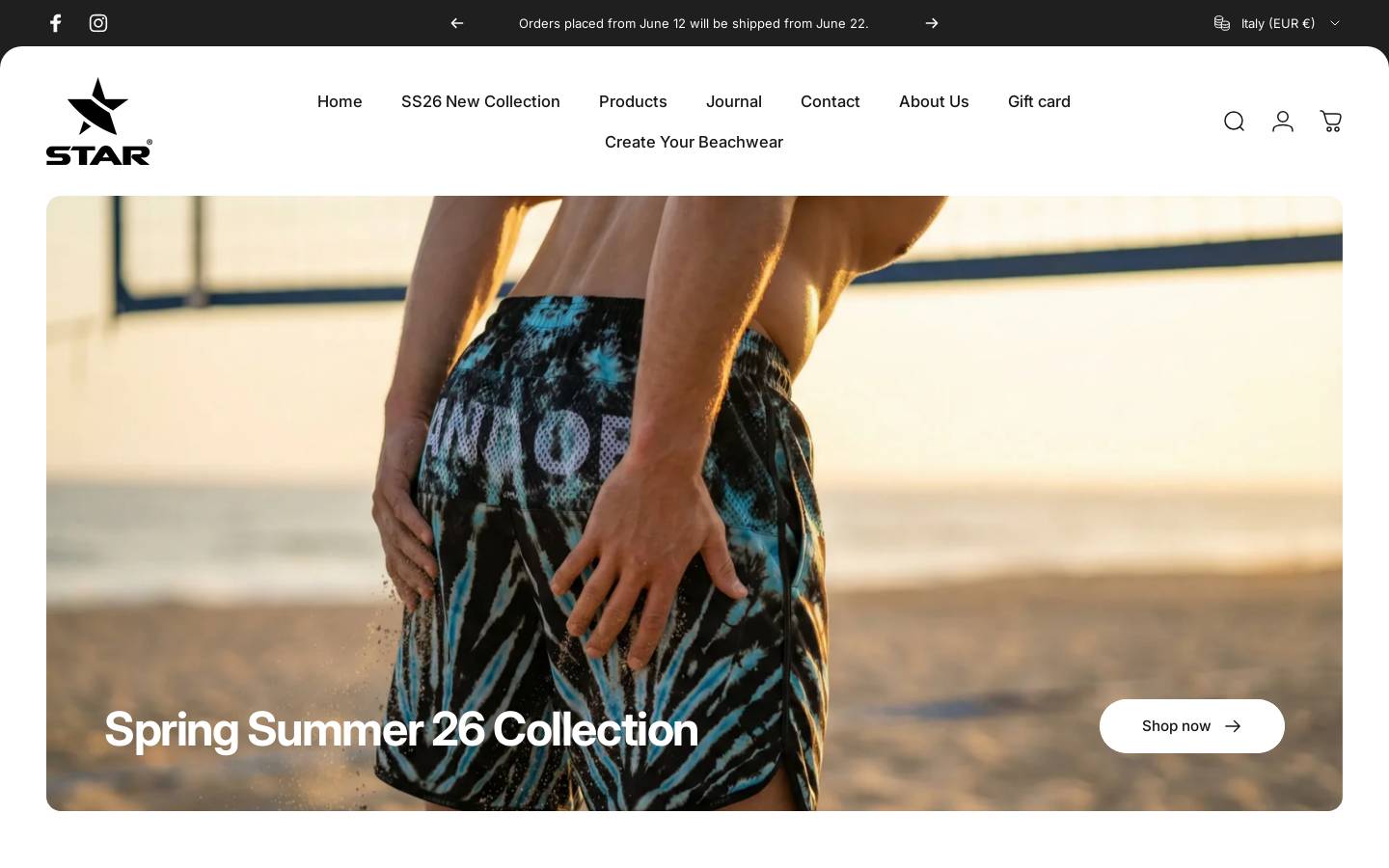 starbeachwear.com homepage screenshot