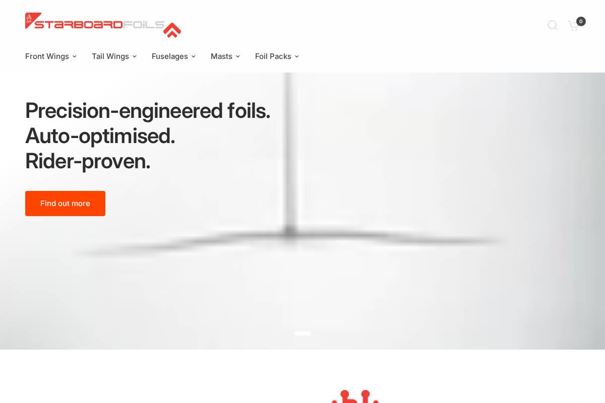 starboardfoils.com homepage screenshot