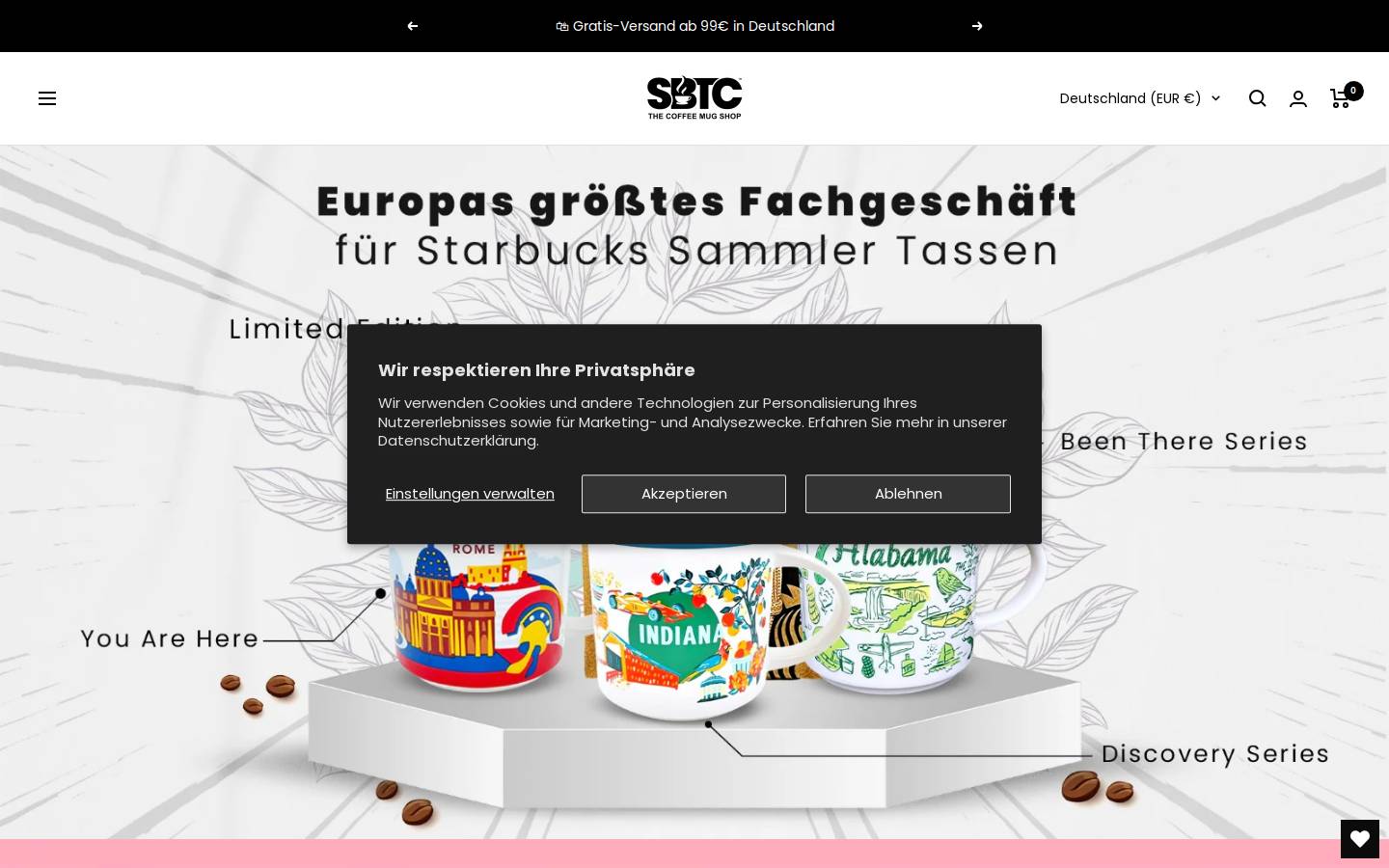The Coffee Mug Shop homepage screenshot