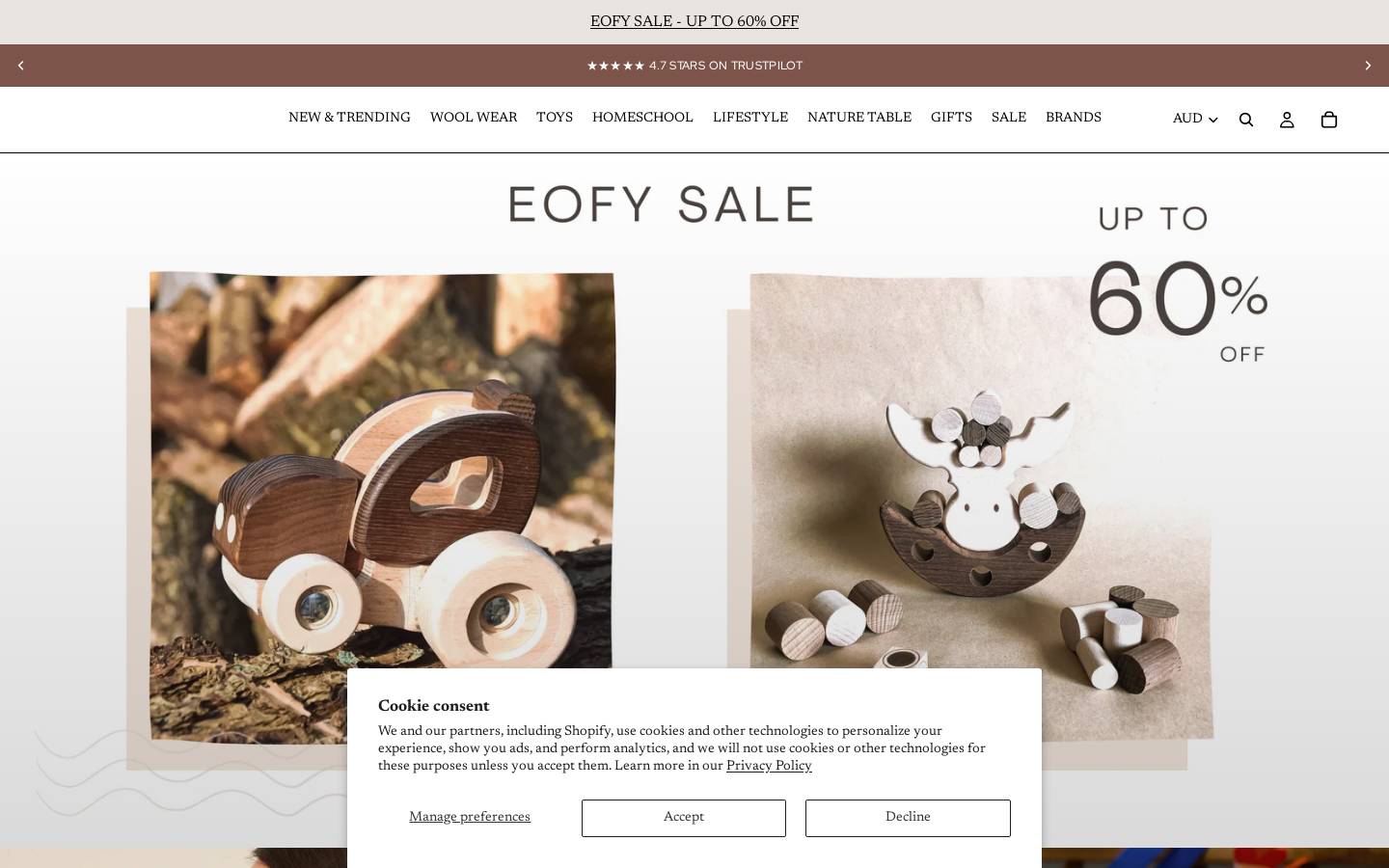 Stardust Store homepage screenshot