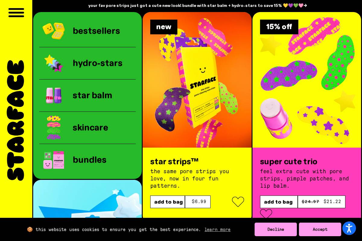 starface homepage screenshot