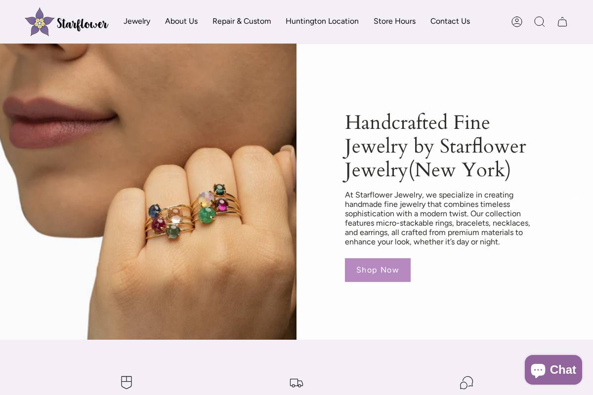 Starflowerjewelry homepage screenshot