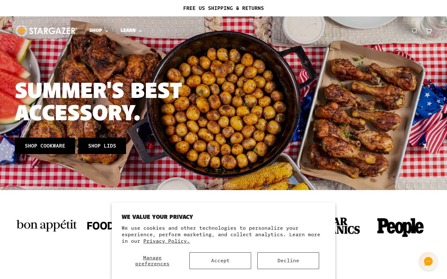 Stargazer Cast Iron homepage screenshot