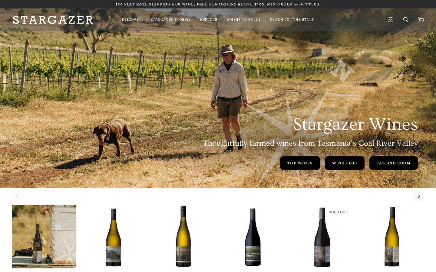stargazerwine.com.au homepage screenshot