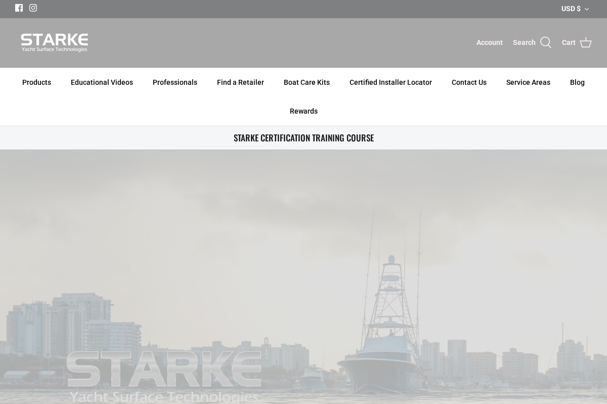 Starke Yacht Care homepage screenshot