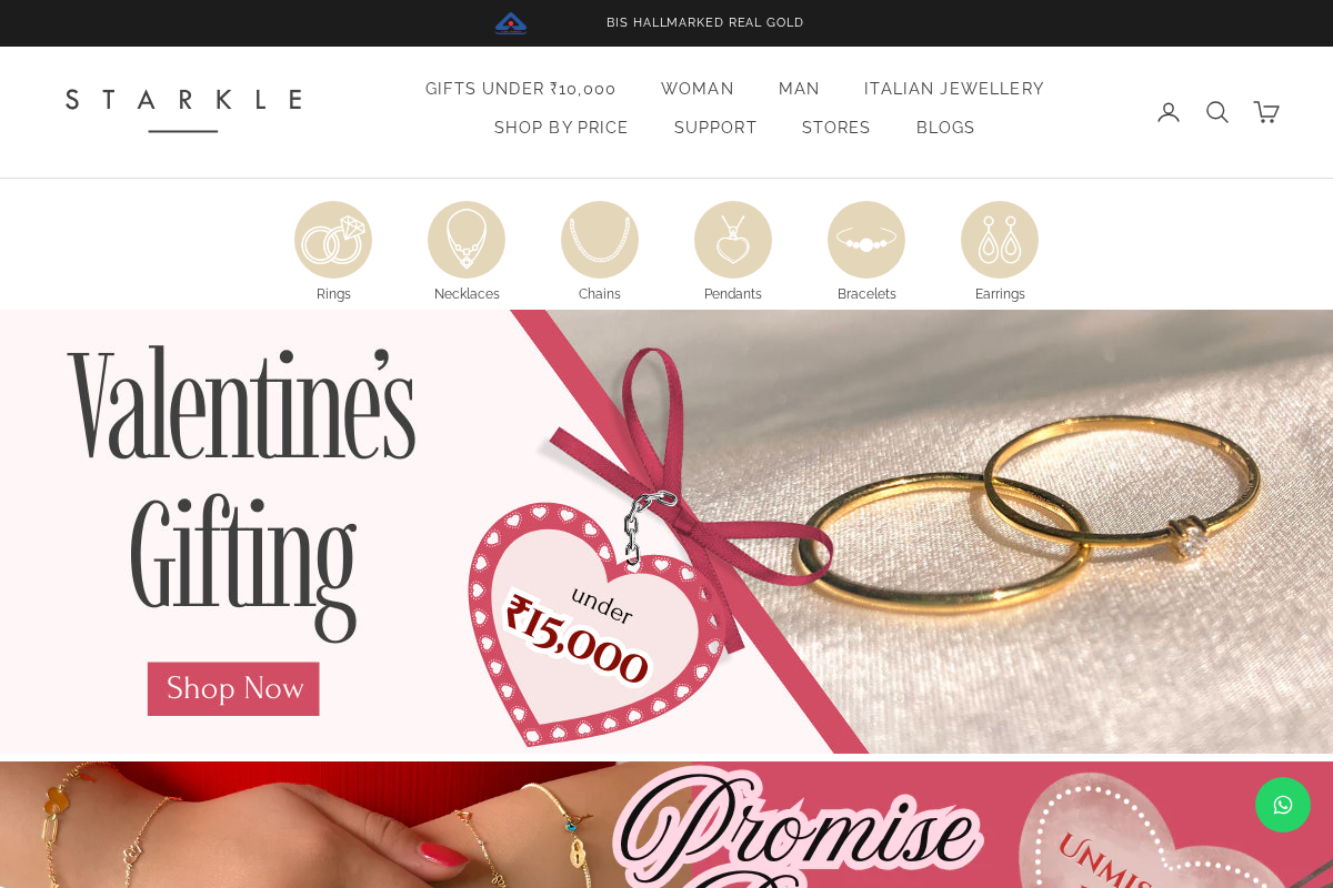 Starkle homepage screenshot