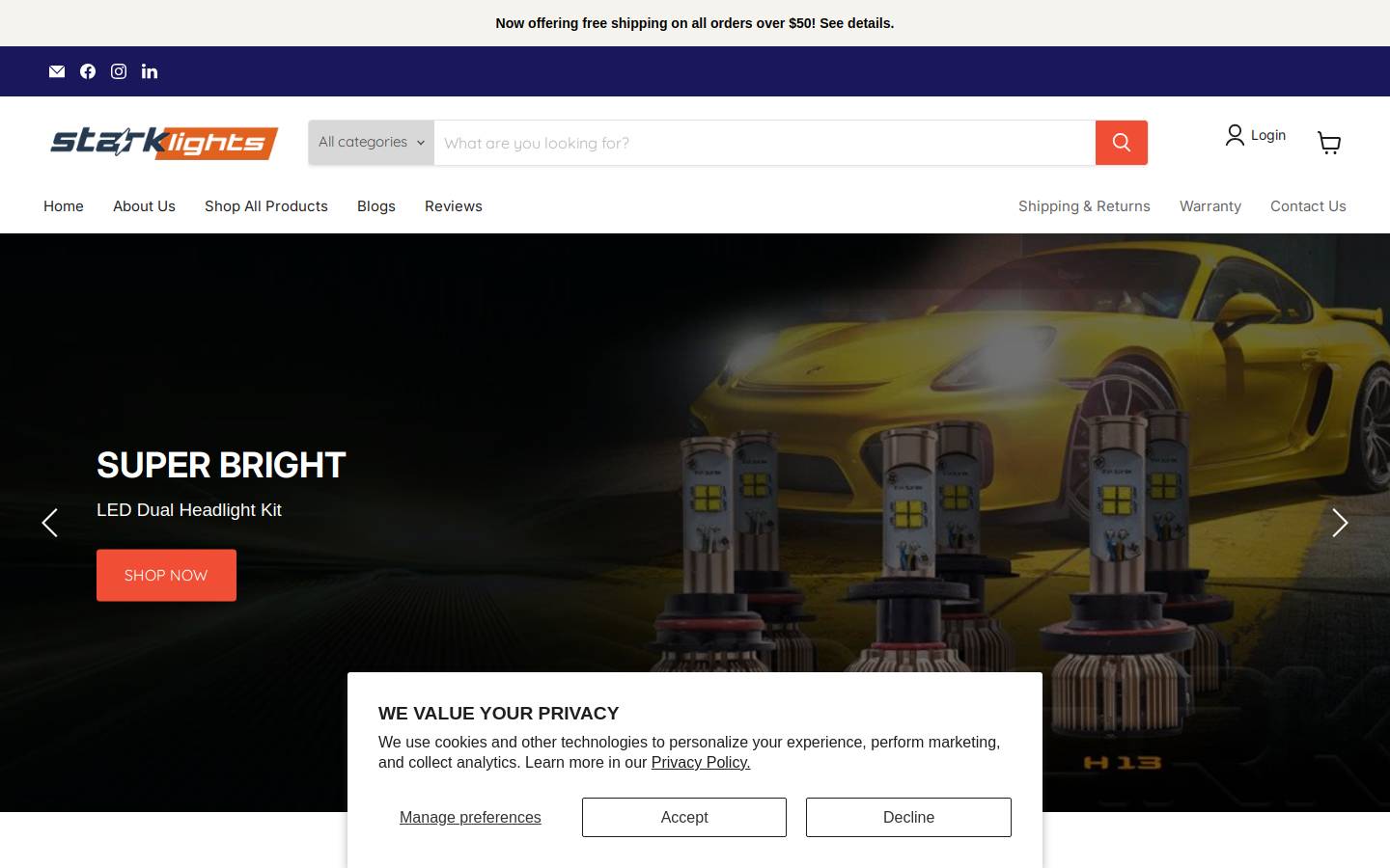 starklights.com homepage screenshot