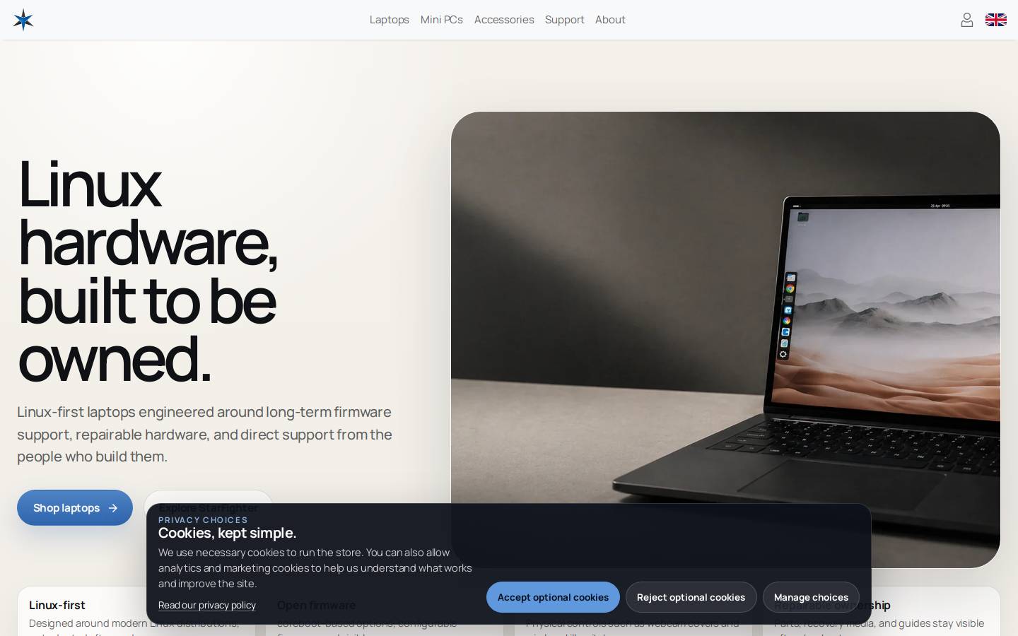 Star Labs Systems homepage screenshot