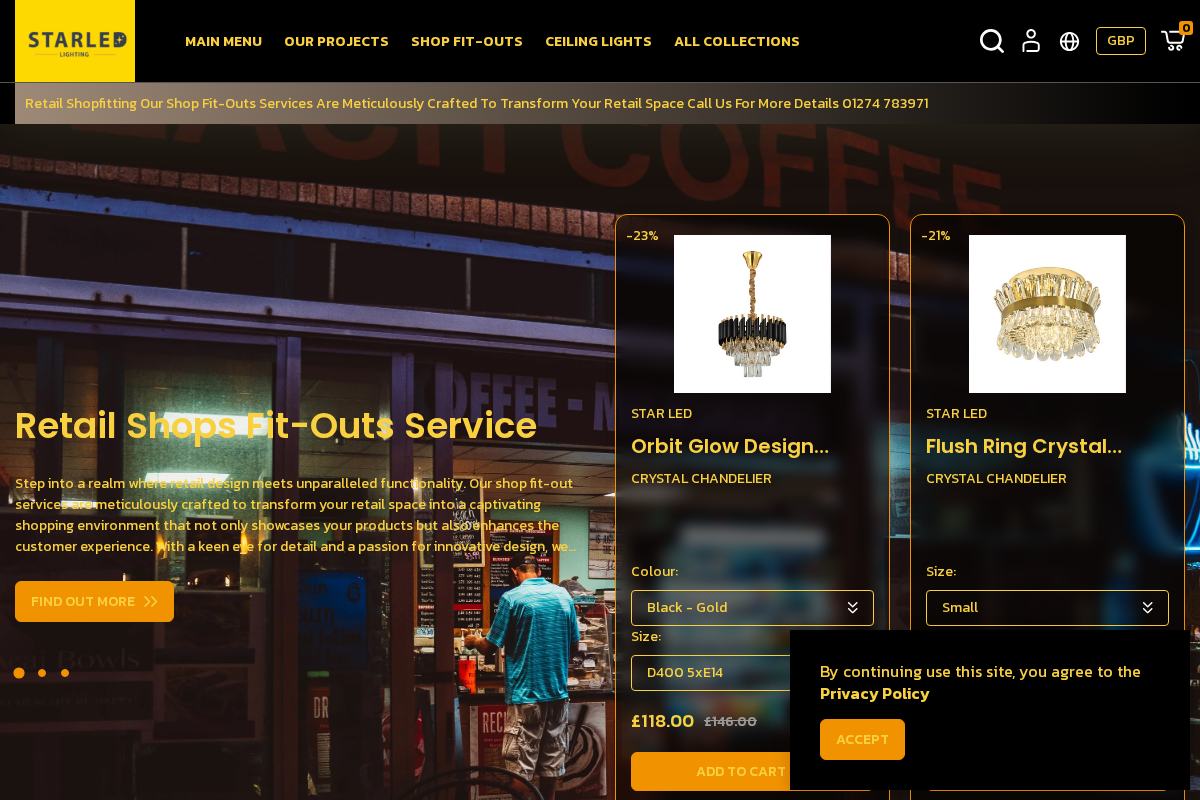 Starledlighting homepage screenshot