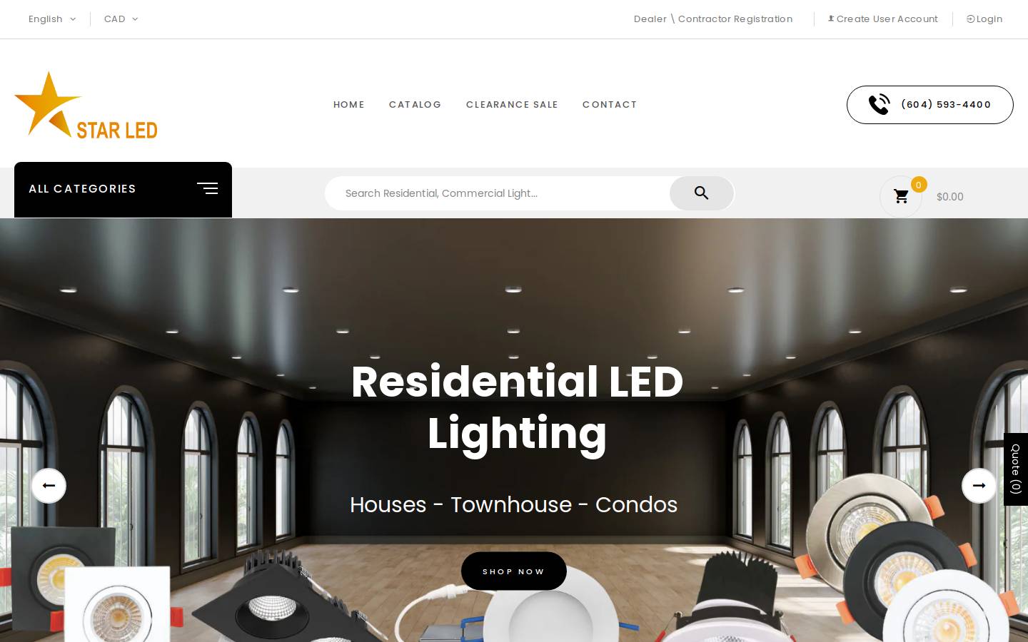 starledlighting.com homepage screenshot