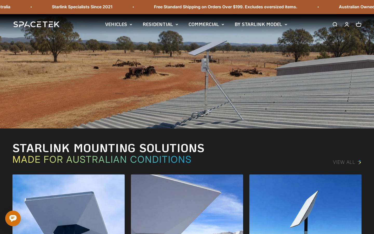 starlinkmounts.com.au homepage screenshot
