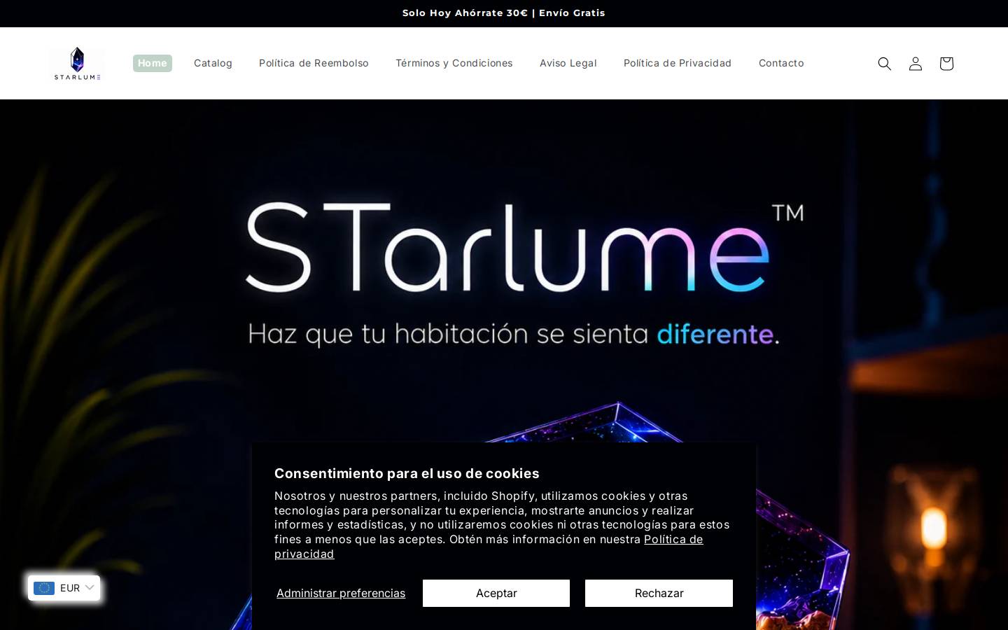 starlumen.store homepage screenshot