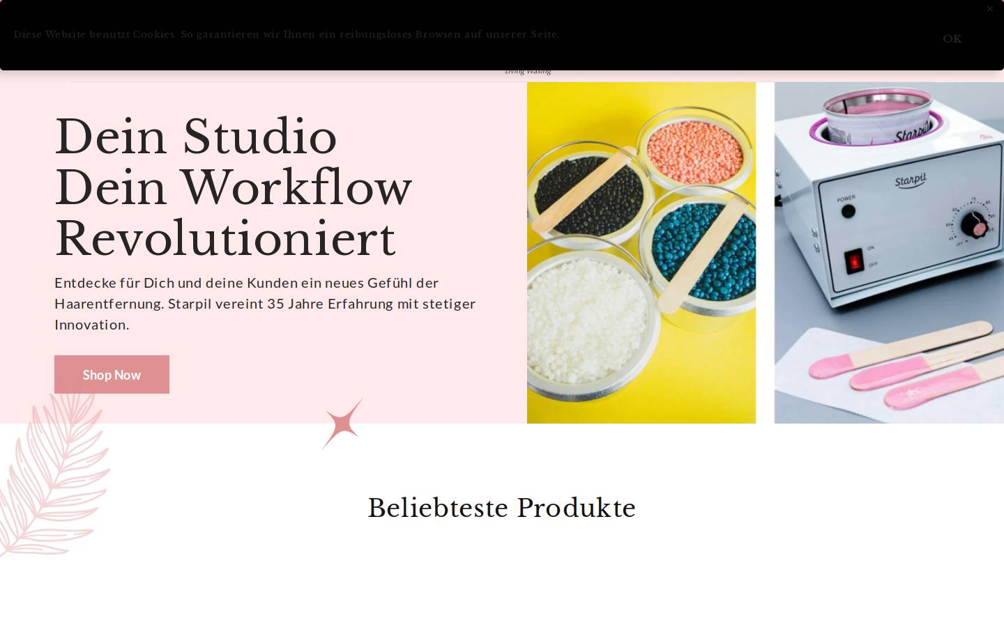 STARPIL Wax Produkte homepage screenshot