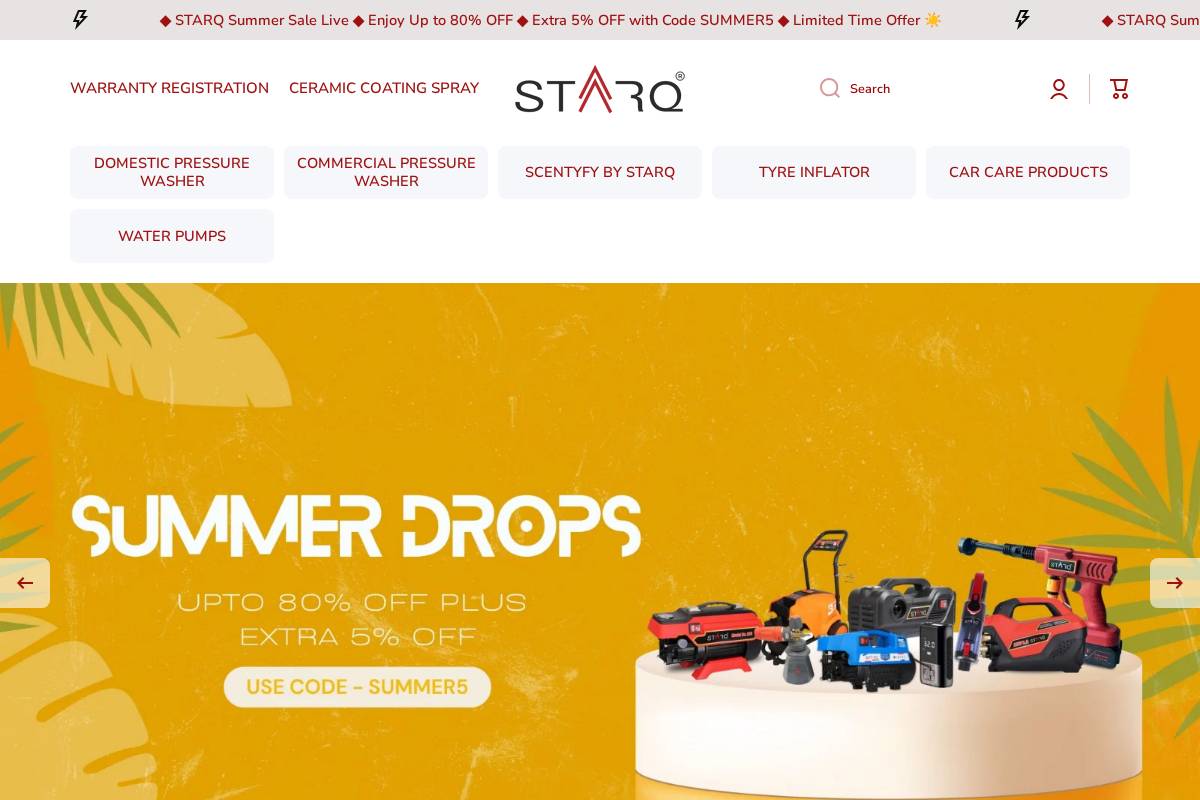 starq.in homepage screenshot