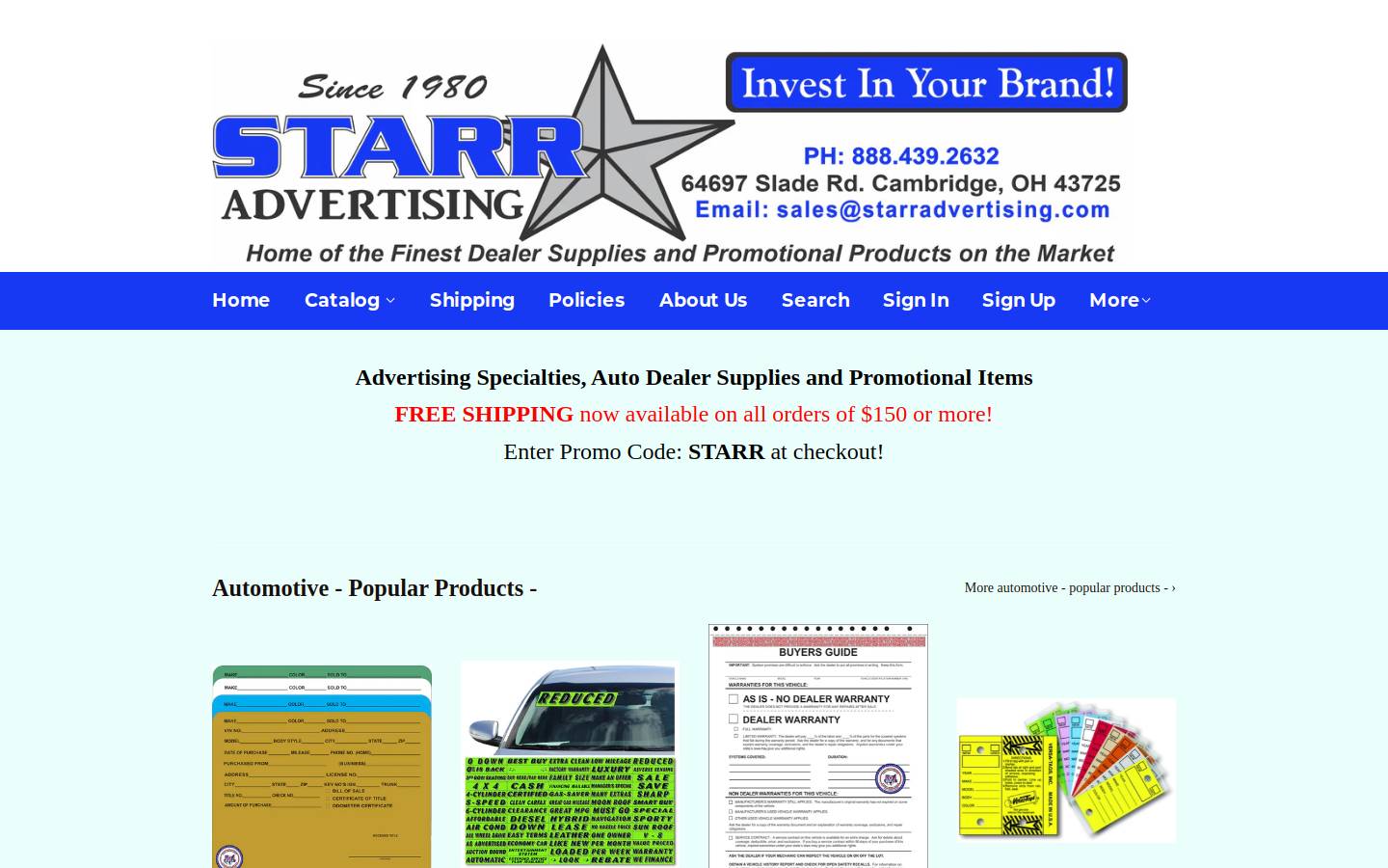 starradvertising.com homepage screenshot